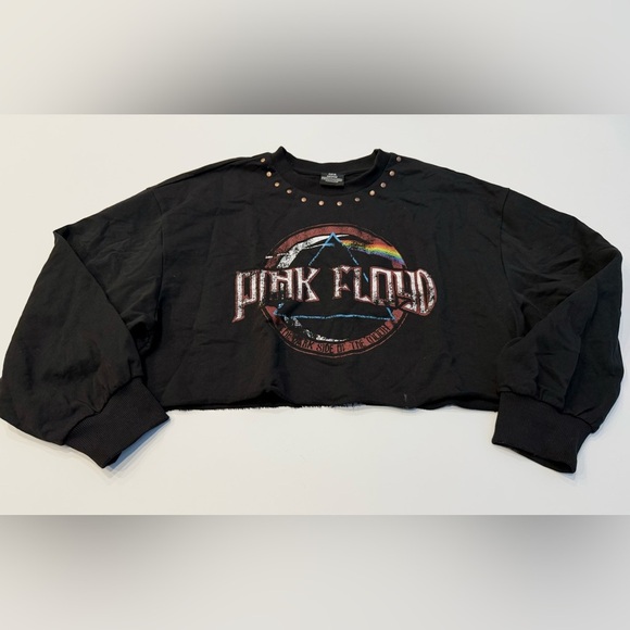 Tops - NWOT- Pink Floyd Embellished Cropped Long Sleeve